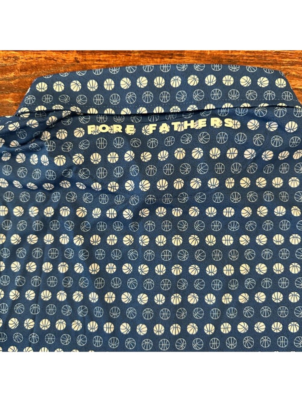 NWT, Dad & Son Fore Fathers, "Fast Breaker" Print Blue Basketball Polos XL 6/7 - Picture 5 of 9